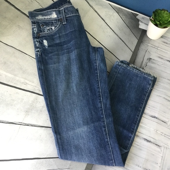 7 For All Mankind Low Rise Blue Packets Dark Blue Washed Women’s Denim - Picture 1 of 8